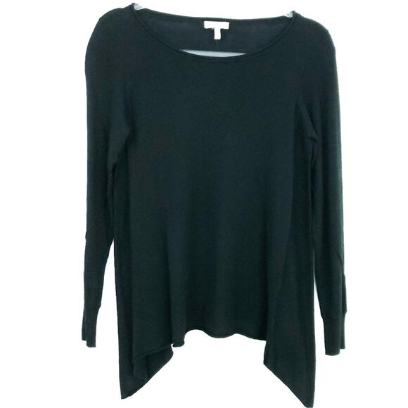 Joie Asymmetrical Black Lightweight Sweater Wool Blen XS Xsmall Asymmetrical Hem - Picture 1 of 5